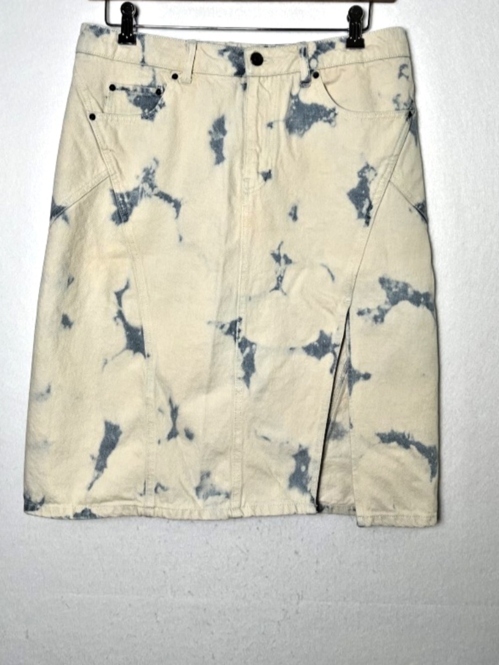 Future Collective Denim Jean Skirt Women's Size 10 Tie Dye. 25" Length
